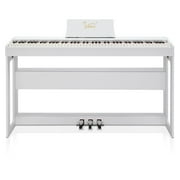 OverPatio 88 Keys Electric Digital Piano, Full Weighted Keyboards with Digital Music for All Experience Levels, White