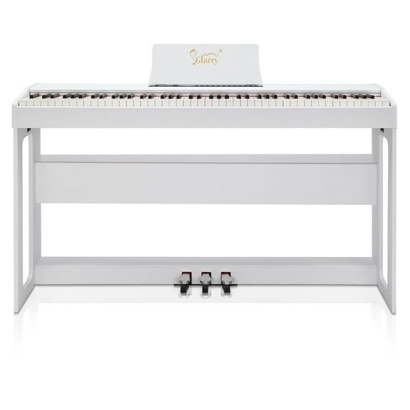 OverPatio 88 Keys Electric Digital Piano, Full Weighted Keyboards with Digital Music for All Experience Levels, White