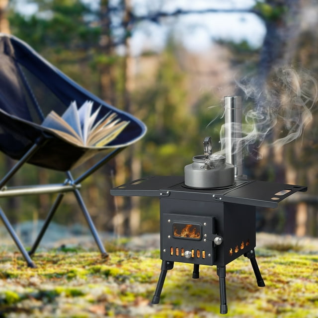 OverPatio Camp Wood Stove Wood Burning Stoves Portable with Chimney