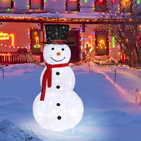 OverPatio Outdoor Christmas Decoration for Yard, Outdoor Snowman Holiday Decor with Lights