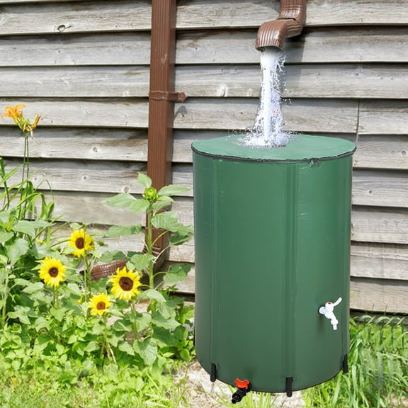 OverPatio Portable Rain Barrel Capacity 132 Gallon Suible for Patio Farm Ranch