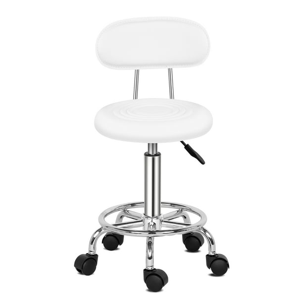 OverPatio Rolling Stool with Low Back, Height Adjustable Work Salon