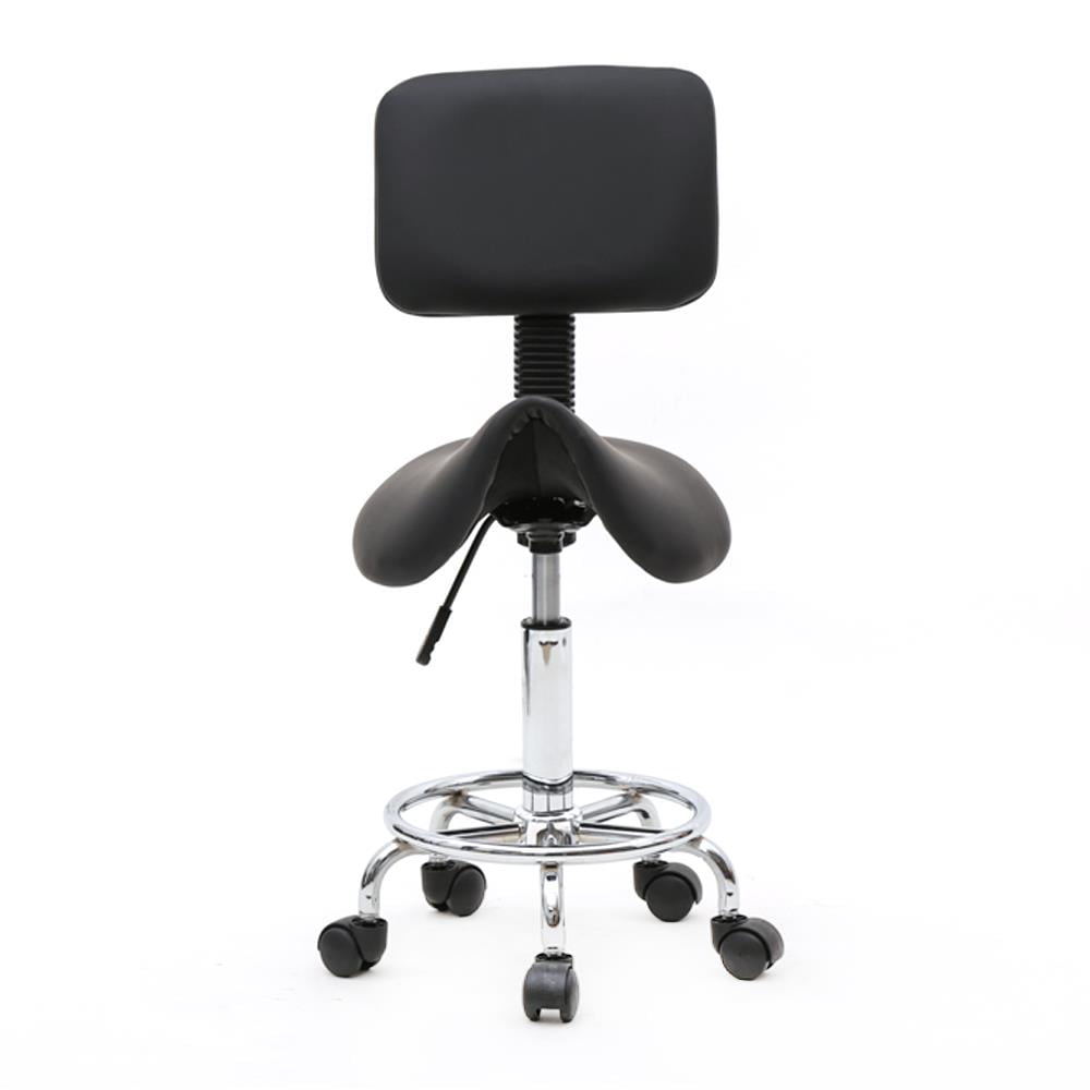 OverPatio Saddle Stool Rolling Chair with Back Support, Esthetician Dental Stool Chair Massage Salon