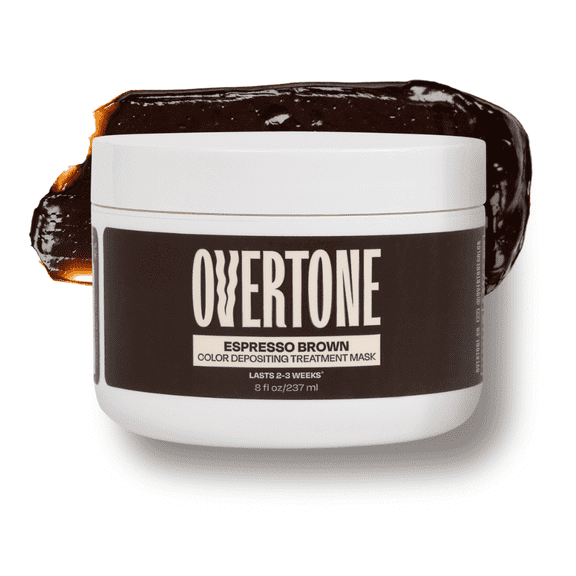 oVertone Color Depositing Semi-Permanent Hair Dye Conditioner - 8 oz For All Hair Types  & Color-Treated Hair, Moisturizing Shea Butter & Coconut Oil, Vegan, Cruelty-Free Espresso Brown