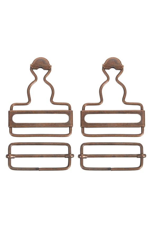 Overall Buckles 2 Sets Metal Suspender Replacement Buckles 38mm Copper Tone