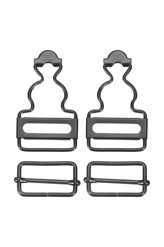 Overall Buckles 2 Sets Retro Suspender Replacement Buckles 25mm, Gun-black