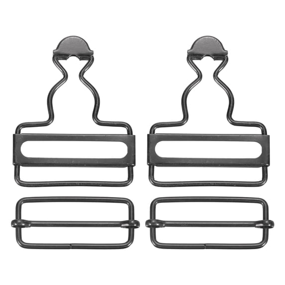 Overall Buckles 2 Sets Retro Suspender Replacement Buckles 40mm, Gun-black