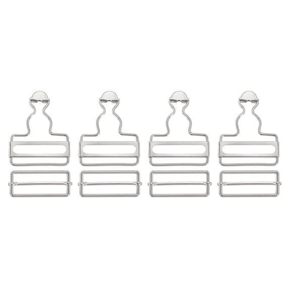 Overall Buckles 4 Sets Retro Suspender Replacement Buckles 38mm, Silver Tone