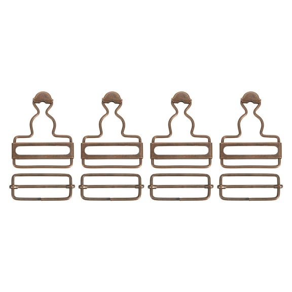 Overall Buckles 4 Sets Retro Suspender Replacement Buckles 38mm, Copper Tone