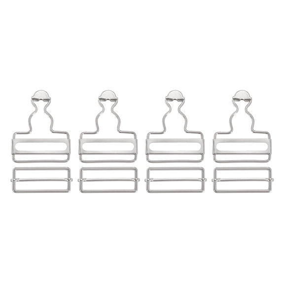 Overall Buckles 4 Sets Retro Suspender Replacement Buckles 40mm, Silver Tone