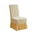 thumbnail image 1 of Overall Coverage Jacquards Chair Covers, Thickened Elastic Dining Chair Covers, Skirt-Style Protective Covers for Home Decoration, Elegant Design for Weddings and Events, 1 of 6
