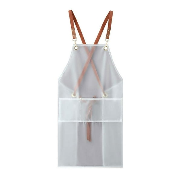 Overall HouseholdKitchen Women Work Clothes with Pocket Transparent Halter Apron