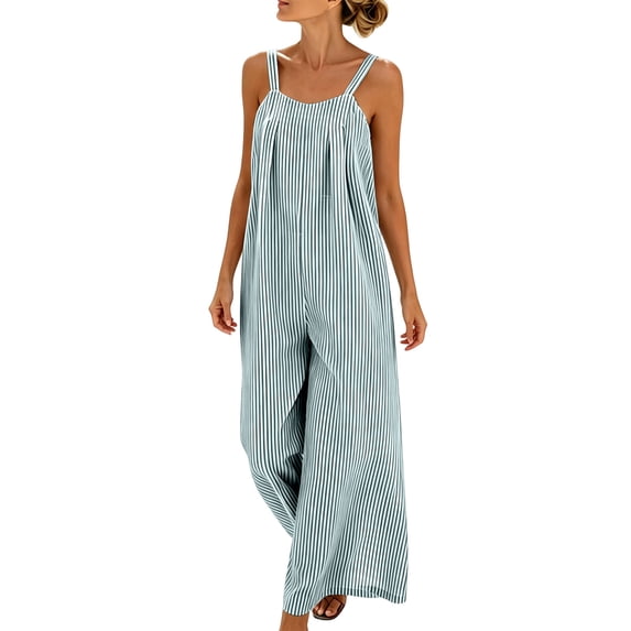 Overall Jumpsuit For Women Striped Brunch Weekend Style Summer Simple Modern Outfit Essential High Rise Casual Dressy Casual Boho Lounge Outdoor Streetwear