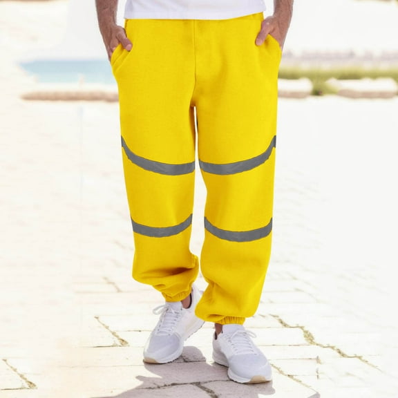 Overall Pants for Men - Waterproof Insulated Work Safety Pants - Stay Warm Reflective Mens Fashion Joggers Sports Pants