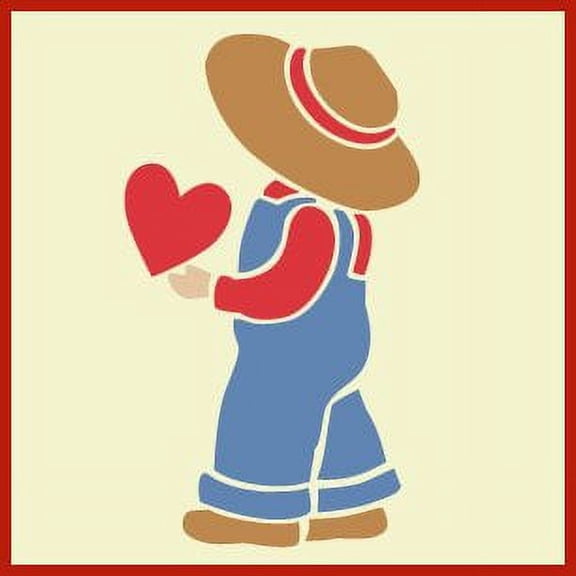 Overall Sam 1 Stencil - Children Kids Drawing Sidewalk Chalk Washable Plastic Fun Art DIY Template Reusable Laser Cut Mylar Template for Painting Home Decor DIY Crafts - The Artful Stencil