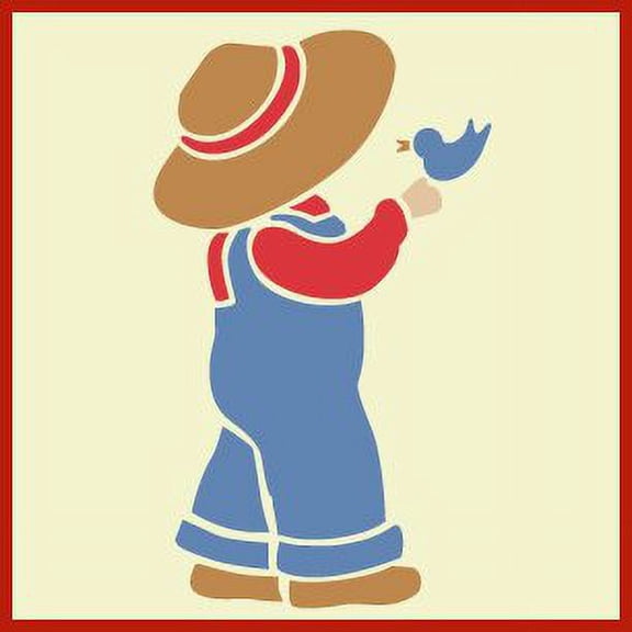 Overall Sam 4 Stencil - Children Kids Drawing Sidewalk Chalk Washable Plastic Fun Art DIY Template Reusable Laser Cut Mylar Template for Painting Home Decor DIY Crafts - The Artful Stencil