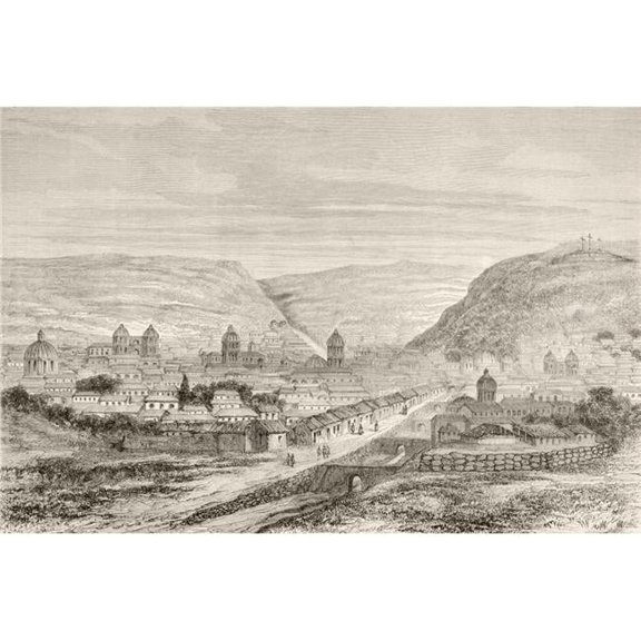 Overall View of Cuzco - Peru - In The 19th Century From A 19th Century Illustration Poster Print
