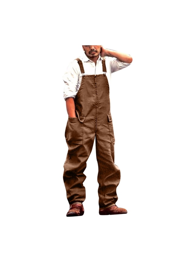 Overall for Men Men's Bib Overalls Loose Fit Jumpsuit with Pockets Cargo Work Pant Rompers