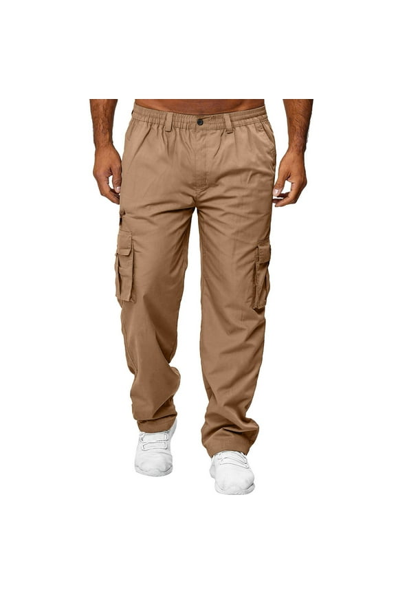Overalls Men's Multi-pocket Pants Pants Straight-leg Fitness Sports Men's pants Tan Cargo Pants for Men Cargo Socks