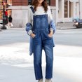 thumbnail image 1 of Overalls For Women Casual Adjustable Strap Baggy Denim Overalls Rompers Barrel Leg Jean Jumpsuit With Pockets Jumpsuit for Women Party Night Pant Rompers for Women Harem Jumpsuit for Women Women, 1 of 4