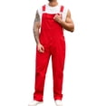 thumbnail image 1 of Overalls for Men Work Utility Coveralls Fashion Bib Romper Jumpsuit with Zipper Fly(Red,M), 1 of 9