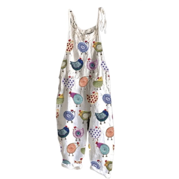 Overalls for Women 2026 Trendy Printed Casual Sleeveless Comfy Loose Fit One Piece Overalls Plus Size Jumpsuit