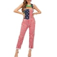 thumbnail image 1 of 250th Anniversary American Flag Bib Overalls for Women 4th of July Outfits(Red White and Blue,M), 1 of 9