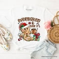 thumbnail image 1 of Overbaked & Over It Gingerbread T-Shirt, Tired Christmas Funny Holiday Tee, 1 of 10