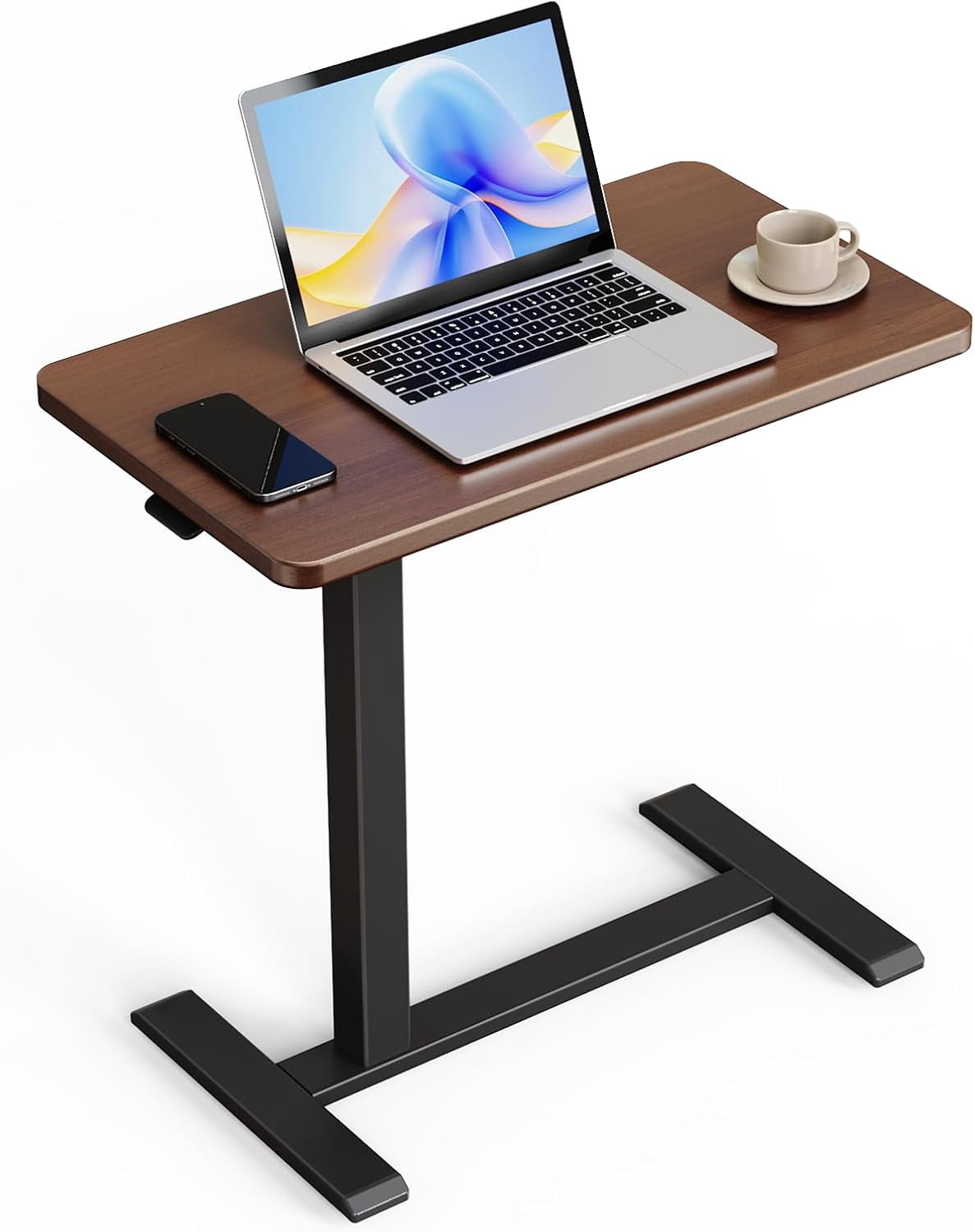 Overbed Bedside Table with Wheels, Rolling Height Adjustable Standing ...