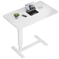 thumbnail image 1 of Overbed Bedside Table With Wheels,Adjustable Medical Home Bed Table,Rolling Tray Laptop Table,Mobile Standing Desk,White, 1 of 8