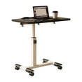 thumbnail image 1 of Overbed Bedside Table with Wheels, Adjustable Height Over The Bed Table, Mobile Hospital Bedside Table with Tilting Desktop, 1 of 7
