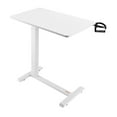thumbnail image 1 of Overbed Table, Mobile Bed Side Table with 4 Hidden Wheels, Height Adjustable Rolling Laptop Desk with Cup Holder, Portable Particleboard Over Bed Desk for Home, Office, Study, White, 1 of 11