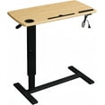 thumbnail image 1 of Overbed Table with Wheels, Mobile Laptop Standing Table, Adjustable Height Hospital Bed Table, Foldable Tabletop Bed Table for Home and Hospital Use, Cup Holder, USB Port and PAD Slot, 1 of 12