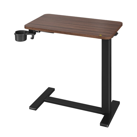 Overbed Table with Hidden Wheels, Medical Bed Table Hospital Bedside Table with Height Adjustable, Rolling Laptop Standing Desk for Home & Office