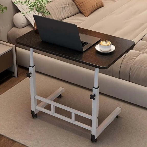Overbed Table with Wheels and Adjustable Height, Laptop Desk 23.6 x 15.7 in