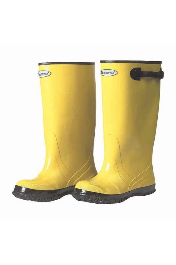 Overboots, Plain Toe, Rubber, 17 in Height, Bar Grip Sole, Yellow, 13 151013