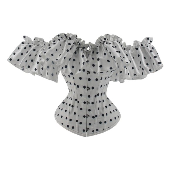 Overbust Corset Tops for Women, Fashion Women's Plus Size Boned Corsets Shapewear Outfit Solid Underwear Shapewear New Bustier Corset Tops for Women Style B-49 White M