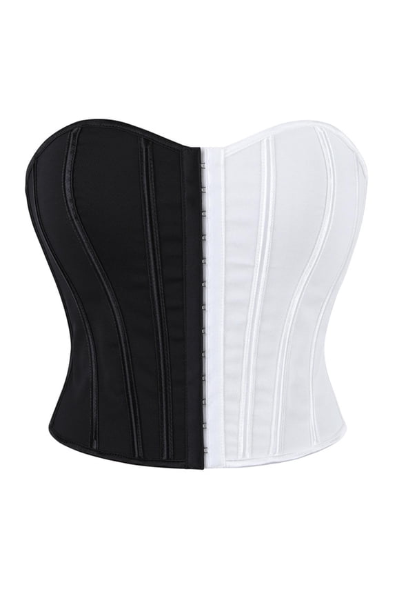 Overbust Corset Tops for Women Halloween 2026 - Bustiers & Corsets for Night Out Party Clubwear, White Size L