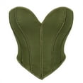thumbnail image 1 of Overbust Corset Tops for Women Lace up Strapless Boned Bustier Bodyshaper Cropped Corsets Green S, 1 of 2