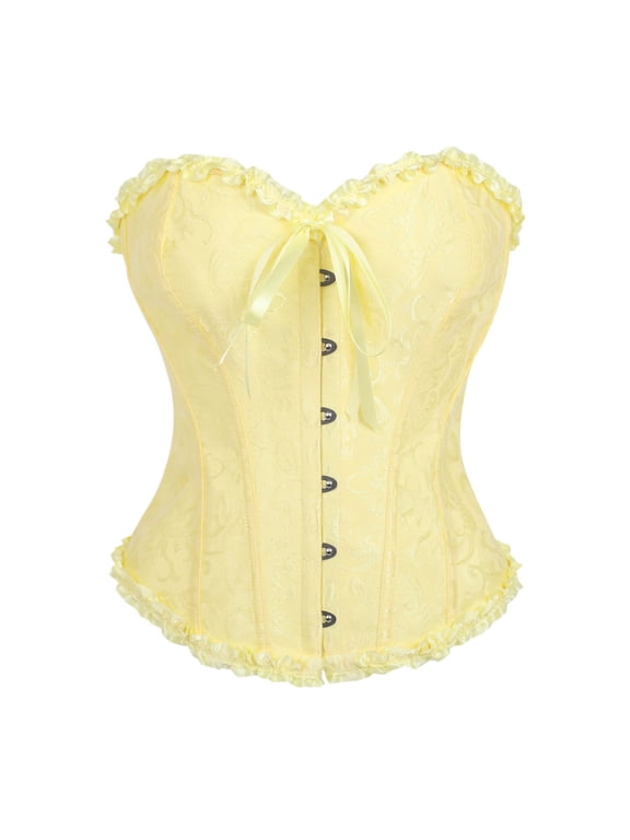 Overbust Corset Tops for Women Renaissance Victorian Costume Corset Vintage Shapewear Bustier for Halloween Gothic Halloween and Cosplay
