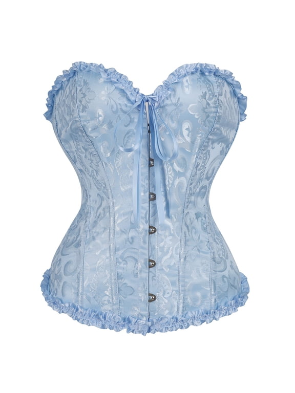 Overbust Corset Tops for Women Renaissance Victorian Costume Corset Vintage Shapewear Bustier for Halloween Gothic Halloween and Cosplay