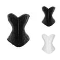 thumbnail image 1 of Overbust Corset Tops for Women Vintage Renaissance Lace Up Boned Bustier Waist Cincher, 1 of 4