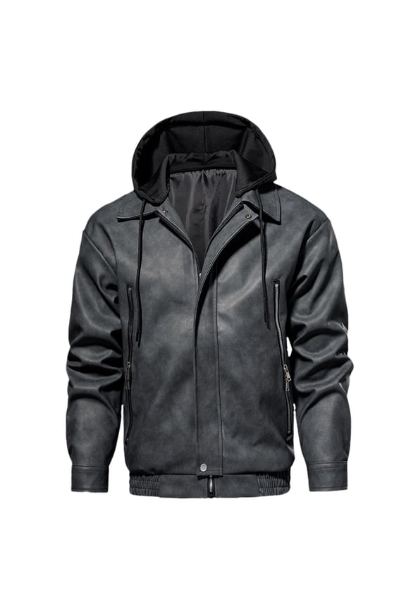 Overcoat Men's Hoodie Autumn Fashion Baseball Clothes Men's N Fashion Casual Pu Leather Jacket