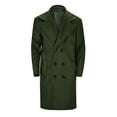 thumbnail image 1 of Overcoat for Men Mid Long Jacket Casual Belted Overcoat Casual Fall Winter Warm Peacoat Fall Winter Clothes, Green, Size XXL, 1 of 7