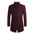 thumbnail image 1 of Overcoat for Men Single Breasted Slim Fit Wool Blend Overcoat Fall Classic Long Jacket Overcoat Men's Fashion, A, Size XL, 1 of 4