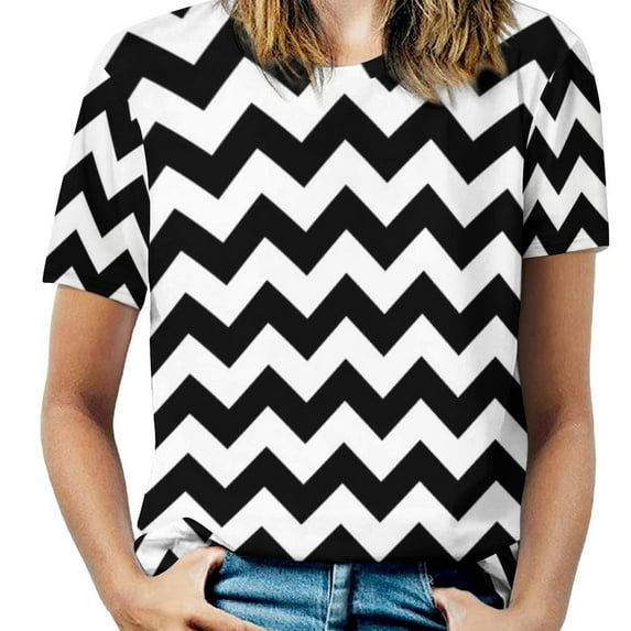 Overd Black White Striped T Shirts Vertical Stripes Street Style T-Shirt Short Sleeve Woman Cool T-Shirt Beach Design Clothes