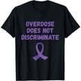 thumbnail image 1 of Overdose Awareness Does Not Discriminate Purple Ribbon T-Shirt, 1 of 4