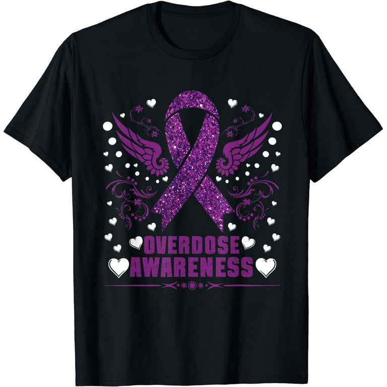 Overdose Awareness Purple Ribbon Tshirt Overdose Awareness Purple Ribbon Tshirt