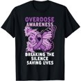 thumbnail image 1 of Overdose Awareness Purple Ribbon Drug Addiction T-Shirt, 1 of 3