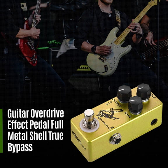 Overdrive boost Pedal Overdrive Guitar Effect Pedal, Full Metal Shell True Bypass, 3 Functional Knobs, with LED Light, for Guitarists